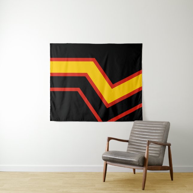 SlipperyJoe's rubber pride flag arrows chevrons st Tapestry (In Situ (Horizontal))