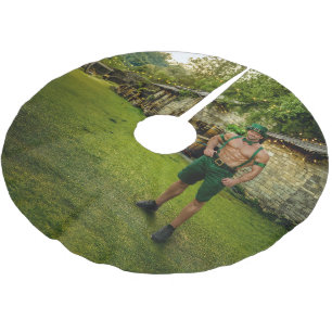 SlipperyJoe's Saint Patrick's Day festive leprecha Brushed Polyester Tree Skirt