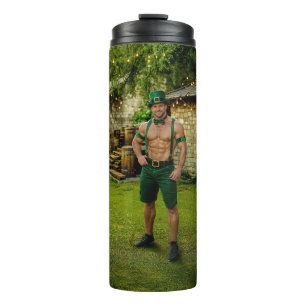 SlipperyJoe's Saint Patrick's Day festive leprecha Thermal Tumbler