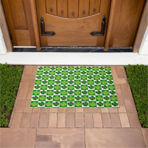 SlipperyJoe's Saint Patrick's Day four leaf clover Doormat