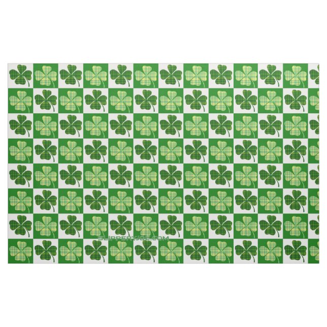 SlipperyJoe's Saint Patrick's Day four leaf clover Fabric (Yard)