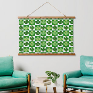 SlipperyJoe's Saint Patrick's Day four leaf clover Hanging Tapestry