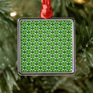 SlipperyJoe's Saint Patrick's Day four leaf clover Metal Ornament