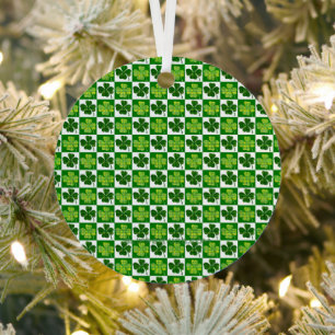 SlipperyJoe's Saint Patrick's Day four leaf clover Metal Tree Decoration