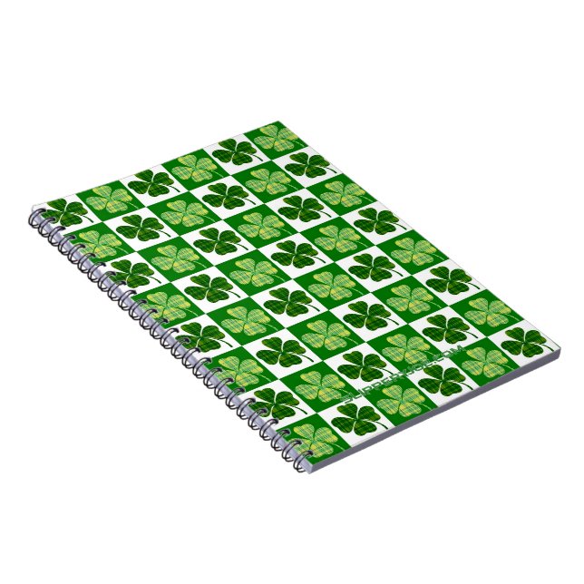SlipperyJoe's Saint Patrick's Day four leaf clover Notebook (Right Side)
