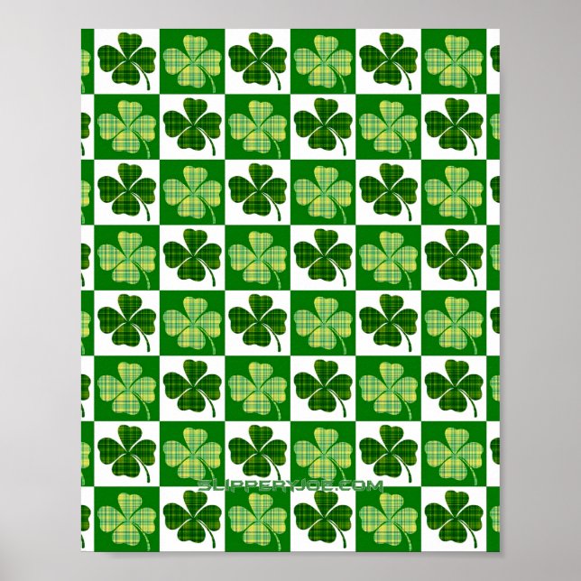 SlipperyJoe's Saint Patrick's Day four leaf clover Poster (Front)