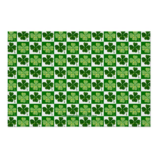 SlipperyJoe's Saint Patrick's Day four leaf clover Poster (Front)