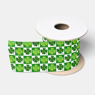 SlipperyJoe's Saint Patrick's Day four leaf clover Satin Ribbon