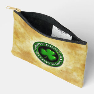 SlipperyJoe's Saint Patrick's Day glossy three lea Accessory Pouch