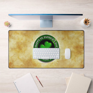 SlipperyJoe's Saint Patrick's Day glossy three lea Desk Mat