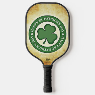 SlipperyJoe's Saint Patrick's Day glossy three lea Pickleball Paddle