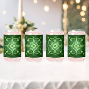 SlipperyJoe's Saint Patrick's Day glowing four lea Can Glass