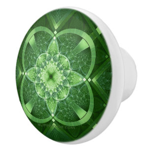 SlipperyJoe's Saint Patrick's Day glowing four lea Ceramic Knob