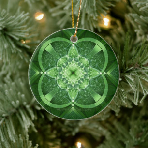 SlipperyJoe's Saint Patrick's Day glowing four lea Ceramic Ornament