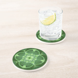 SlipperyJoe's Saint Patrick's Day glowing four lea Coaster