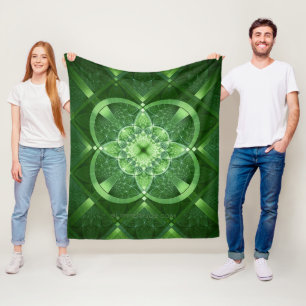 SlipperyJoe's Saint Patrick's Day glowing four lea Fleece Blanket