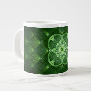 SlipperyJoe's Saint Patrick's Day glowing four lea Large Coffee Mug