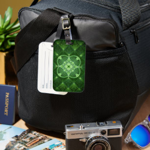 SlipperyJoe's Saint Patrick's Day glowing four lea Luggage Tag