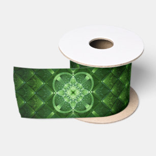 SlipperyJoe's Saint Patrick's Day glowing four lea Satin Ribbon