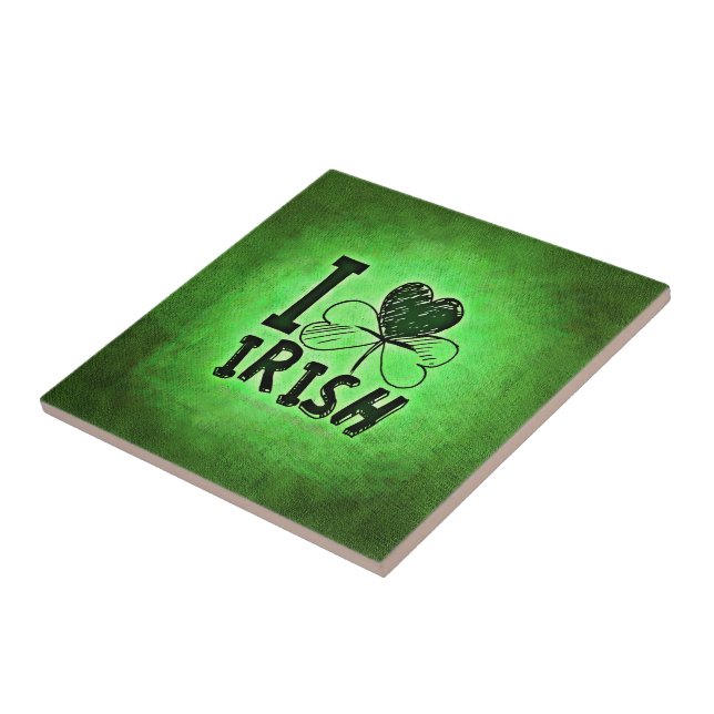 SlipperyJoe's Saint Patrick's Day holiday Irish pr Ceramic Tile (Side)