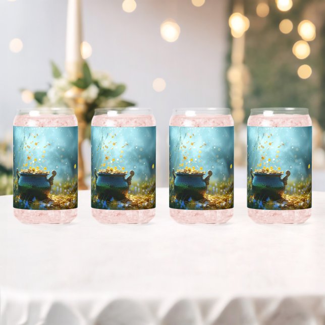 SlipperyJoe's Saint Patrick's Day large ornate pot Can Glass (Insitu (Wedding))