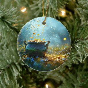 SlipperyJoe's Saint Patrick's Day large ornate pot Ceramic Ornament