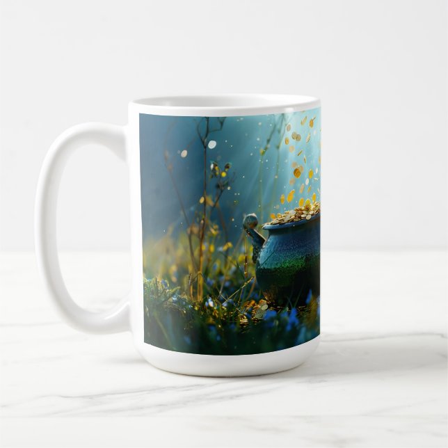 SlipperyJoe's Saint Patrick's Day large ornate pot Coffee Mug (Left)