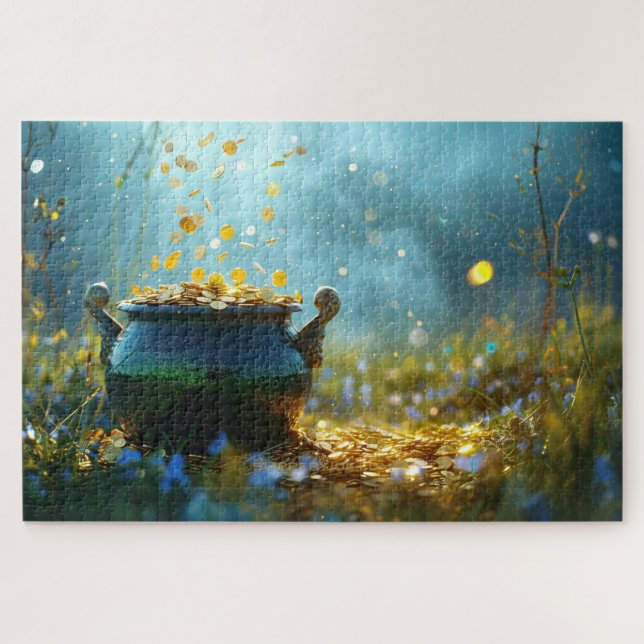 SlipperyJoe's Saint Patrick's Day large ornate pot Jigsaw Puzzle (Horizontal)