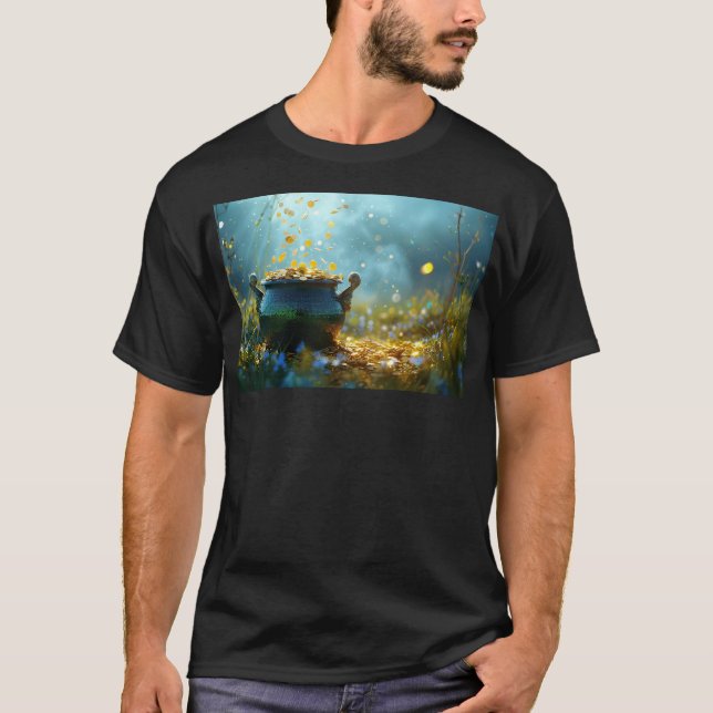 SlipperyJoe's Saint Patrick's Day large ornate pot T-Shirt (Front)