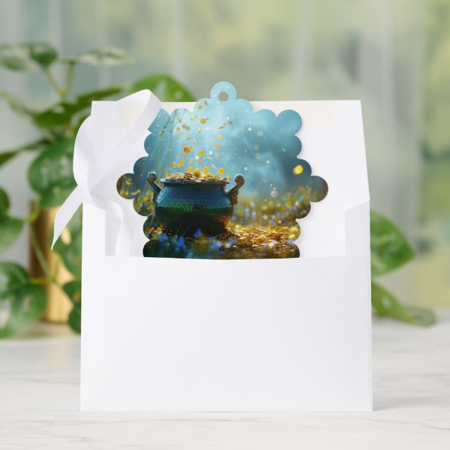 SlipperyJoe's Saint Patrick's Day large ornate pot Tree Decoration Card (Envelope)
