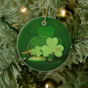 SlipperyJoe's Saint Patrick's Day theme leprechaun Ceramic Ornament