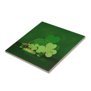 SlipperyJoe's Saint Patrick's Day theme leprechaun Ceramic Tile