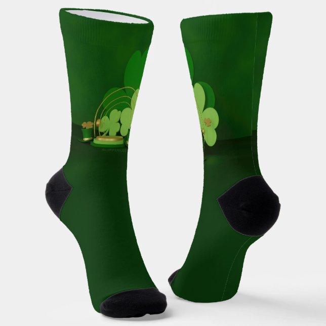 SlipperyJoe's Saint Patrick's Day theme leprechaun Socks (Angled)