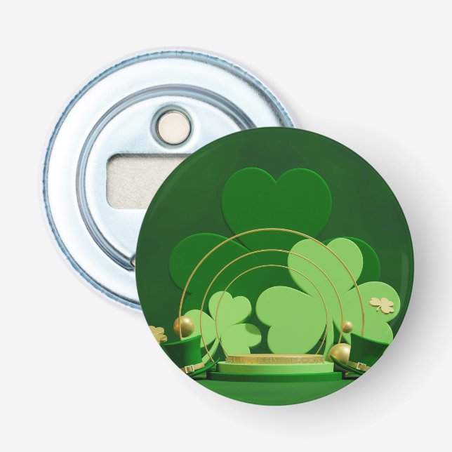 SlipperyJoe's Saint Patrick's Day three-leaf clove Bottle Opener (Front)