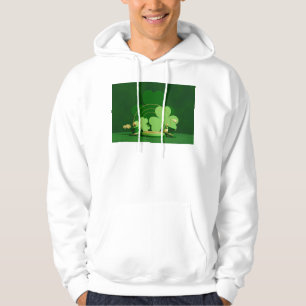 SlipperyJoe's Saint Patrick's Day three-leaf clove Hoodie