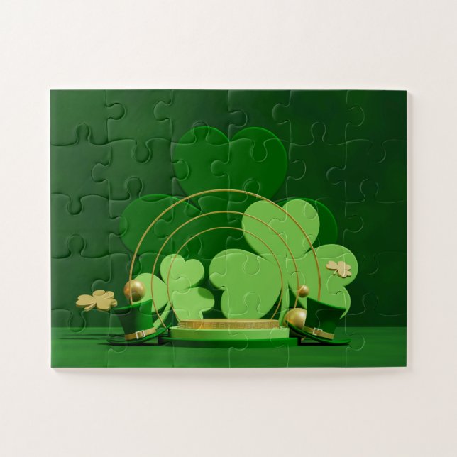 SlipperyJoe's Saint Patrick's Day three-leaf clove Jigsaw Puzzle (Horizontal)