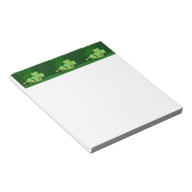SlipperyJoe's Saint Patrick's Day three-leaf clove Notepad (Angled)