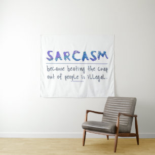 SlipperyJoe's Sarcasm funny slogan saying playful  Tapestry