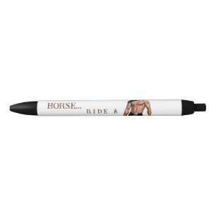 SlipperyJoe's save horse ride straw cowboy hat mus Black Ink Pen