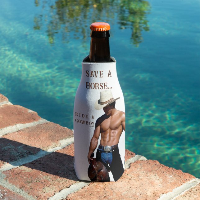 SlipperyJoe's save horse ride straw cowboy hat mus Bottle Cooler (In Situ Pool)
