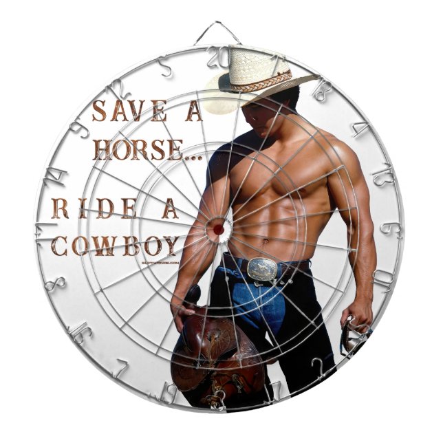 SlipperyJoe's save horse ride straw cowboy hat mus Dartboard (Front)