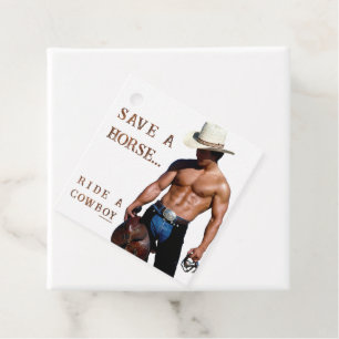 SlipperyJoe's save horse ride straw cowboy hat mus Favour Tags
