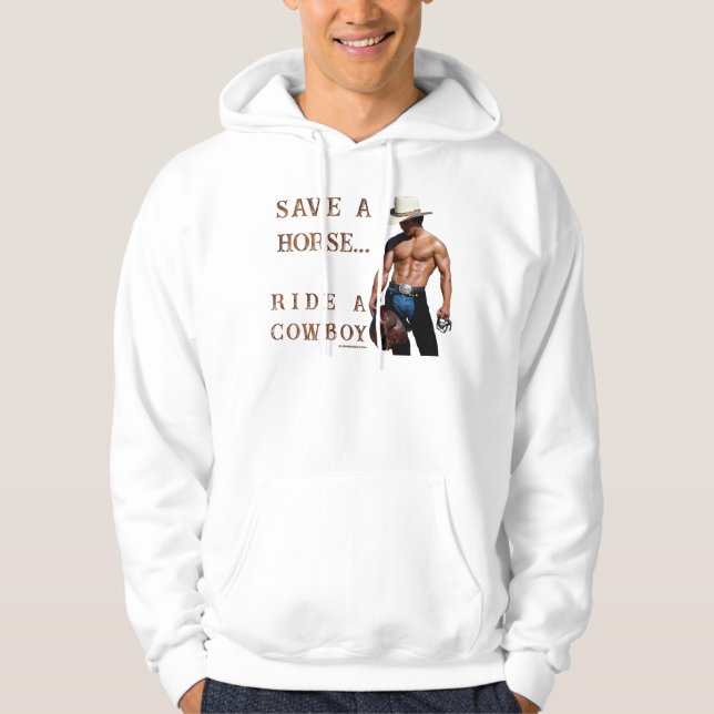 SlipperyJoe's save horse ride straw cowboy hat mus Hoodie (Front)