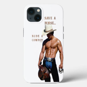 SlipperyJoe's save horse ride straw cowboy hat mus iPhone 13 Case