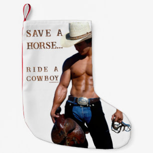 SlipperyJoe's save horse ride straw cowboy hat mus Small Christmas Stocking