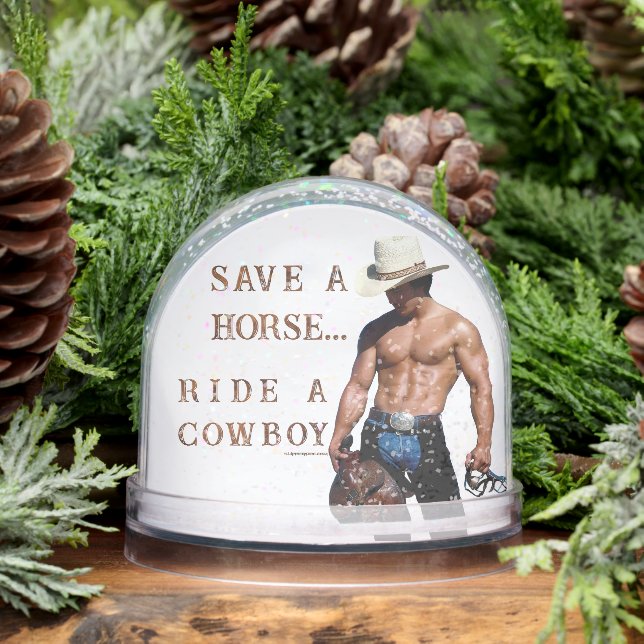 SlipperyJoe's save horse ride straw cowboy hat mus Snowglobe (Winter)
