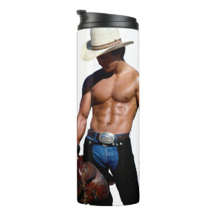 SlipperyJoe's save horse ride straw cowboy hat mus Thermal Tumbler
