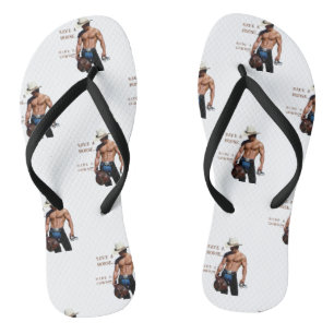 SlipperyJoe's save horse ride straw cowboy hat mus Thongs