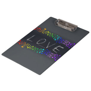SlipperyJoe's scribbled love word rainbow gradient Clipboard