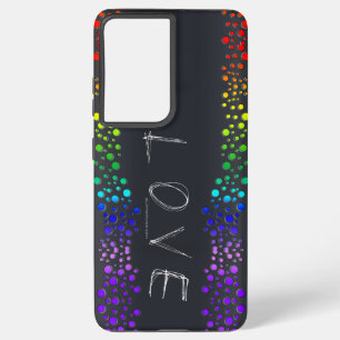 SlipperyJoe's scribbled love word rainbow gradient Samsung Galaxy Case